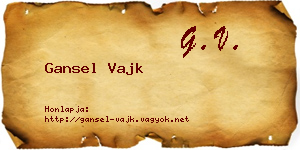 Gansel Vajk névjegykártya